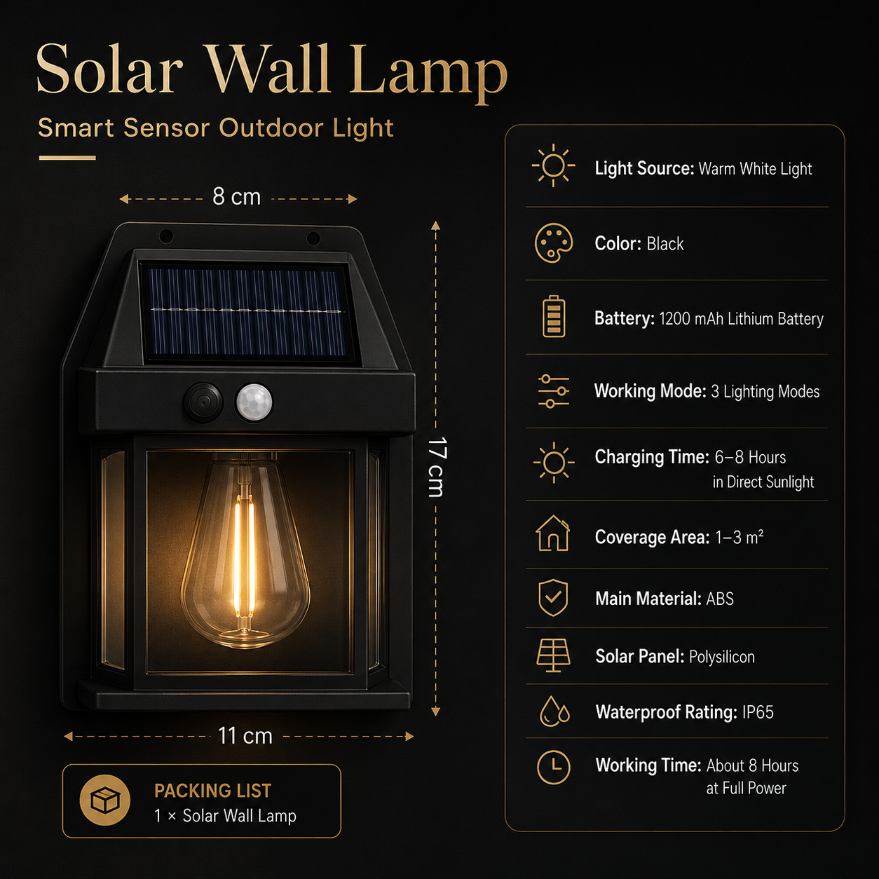 New super bright solar wall lamp