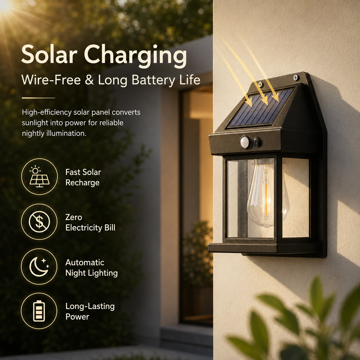 New super bright solar wall lamp
