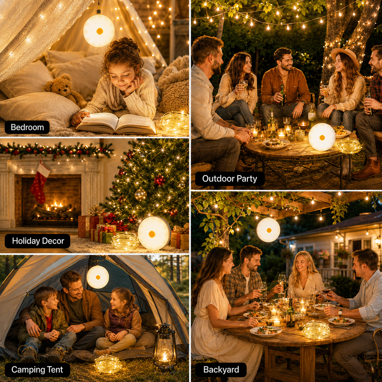 4-in-1 Camping String Light 33ft./10m