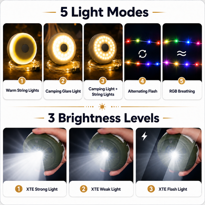 4-in-1 Camping String Light 33ft./10m
