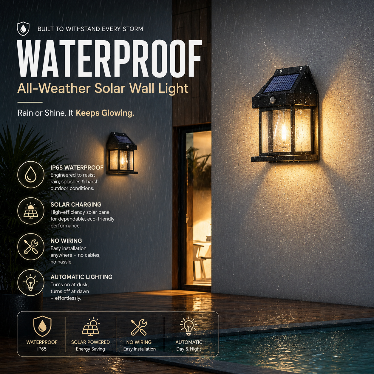 New super bright solar wall lamp